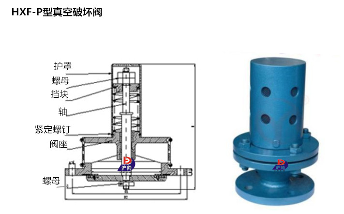 HXF-P真空破坏泄压阀 (碳钢)结构图