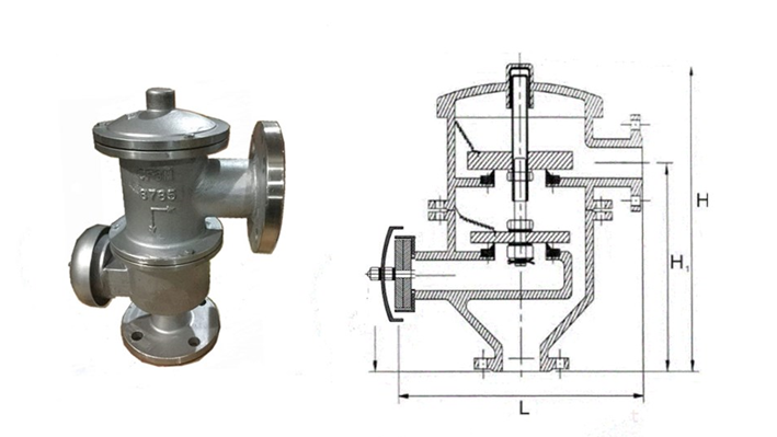 HXF4带呼出接管阻火呼吸阀主要外形及结构图